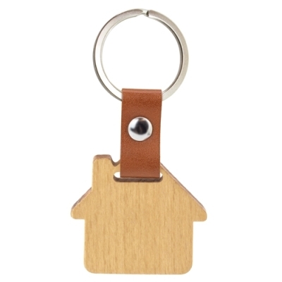 Llaveros Personalizados de Madera con Forma de Casa